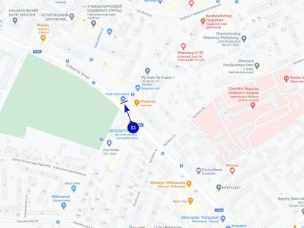Билборд A в Чернигове, 6х3  вул. Любецька х вул. Черновола схема