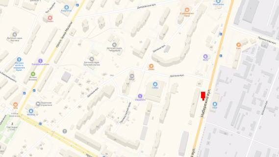 Сiтiлайт A у Вишгороді Вул. Набережна, 88 метрів після повороту з вул. Шкільні на вул. Набережна у бік м. Києва, праворуч (напроти будинку ЖК «Берегиня», вул. Набережна, 6-Г) схема