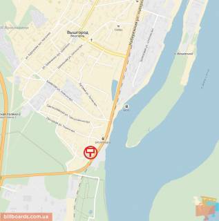 Билборд A в Вышгороде, 6x3  вул. Набережна, 50 м. після заправки “БРСМ Нафта” (Motto),праворуч, напрямок з м. Вишгорода до м. Київ схема