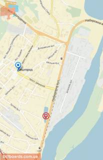 Билборд A в Вышгороде, 6x3  Вул. Набережна, праворуч, у напрямку м. Києва, вздовж дороги, на початку озера схема