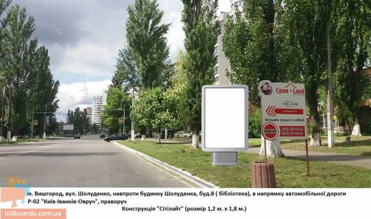 Ситилайт A в Вышгороде Возле библиотеки (ул. Шолуденко, 8) фото 1