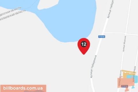 Білборд, Бігборд (Борд)  B у Коблеве, 6х3  траса Т1516 -ул.Набережная борд 2 схема