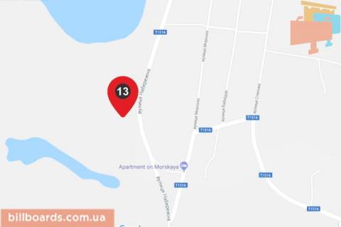 Білборд, Бігборд (Борд)  B у Коблеве, 6х3  траса Т1516 -ул.Набережная борд 3 схема
