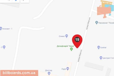 Билборд B в Коблеве, 6х3  Перед Дельфинарием схема