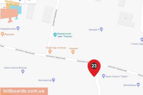 Билборд B в Коблеве, 6х3  перед базой отдыха Парус схема