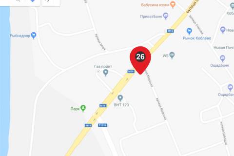Билборд B в Коблеве трасса М14 перед ул.Морской (Чеб) схема