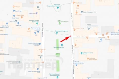 Ситилайт A в Тернополе, 1,2х1,8  бульвар Т. Шевченка схема