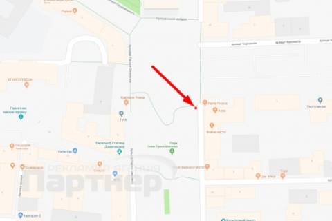 Ситилайт A в Тернополе, 1,2х1,8  бульвар Т. Шевченка схема