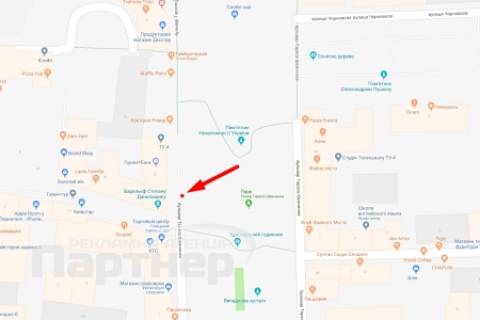 Ситилайт A в Тернополе, 1,2х1,8  бульвар Т. Шевченка схема