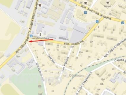 Билборд A в Тернополе, 3х6  Шептицького схема