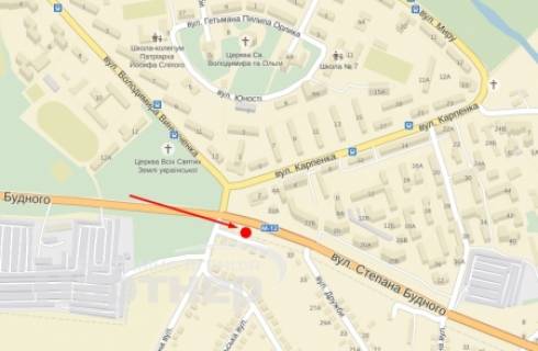 Білборд, Бігборд (Борд)  A у Тернополі, 3х6  С. Будного схема