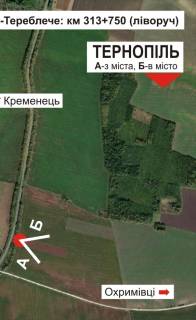 Білборд, Бігборд (Борд)  B у Тернополі, 3х6  траса Тернопіль-Кременець схема