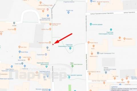 Ситилайт A в Тернополе, 1,2х1,8  бульвар Т. Шевченка схема