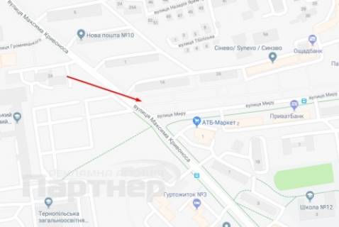 Билборд A в Тернополе, 3х6  Винниченка схема