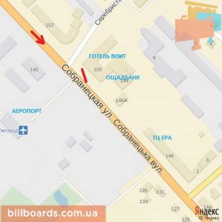 Билборд B в Берегово вул.Собранецька,150(Аеропорт) схема