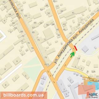 Білборд, Бігборд (Борд)  A у Берегово вул.Українська-вул.Анкудінова (залізничний міст), направление-вул.Руська схема
