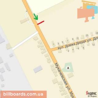 Білборд, Бігборд (Борд)  B у Берегово вул.Мукачівська (АЗС), в'їзд до міста зі сторони Мукачево, Ужгорода схема