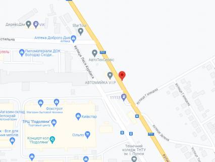 Билборд B в Тернополе, 3х6  вул.Текстильна 28-ч-ТРЦ "ПОДОЛЯНИ" схема