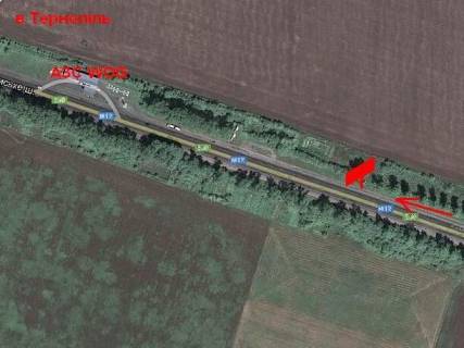 Билборд A в Тернопільських трасах, 3х6  Хмельницька траса 8 А (в місто) схема