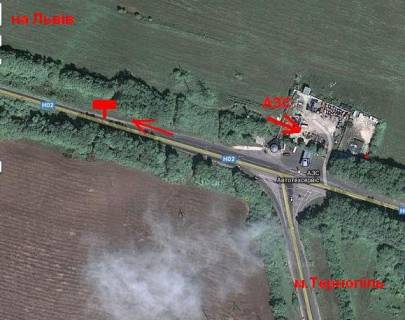 Билборд A в Тернопільських трасах, 3х6  Львівська траса 1 А (з міста) схема