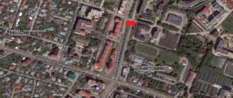 Билборд B в Тернополе, 3х6  вул. Коновальця схема