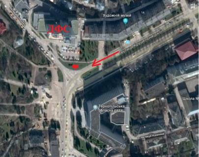 Билборд A в Тернополе, 3х6  вул. С. Крушельницької - напроти ДФС схема