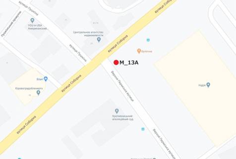 Билборд A в Кропивницкий (Кировоград), 3x6  вул. Соборна - вул. Верхня Пермська (спорткомплекс) схема