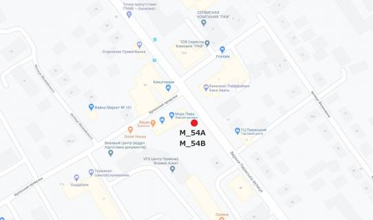 Билборд A в Кропивницкий (Кировоград) вул. Верхня Пермська-пров.Кріпостний схема