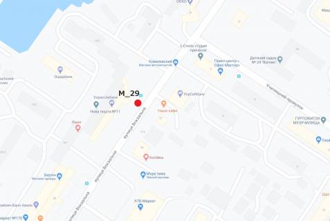 Білборд, Бігборд (Борд)  B у Кропивницький (Кіровоград), 3x6  ул. Вокзальная (Укрексимбанк, перед супермаркетом "АТБ") схема