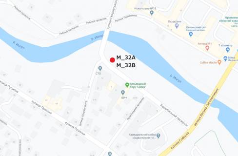 Білборд, Бігборд (Борд)  A у Кропивницький (Кіровоград) вул. Островського - пров. Василівський схема