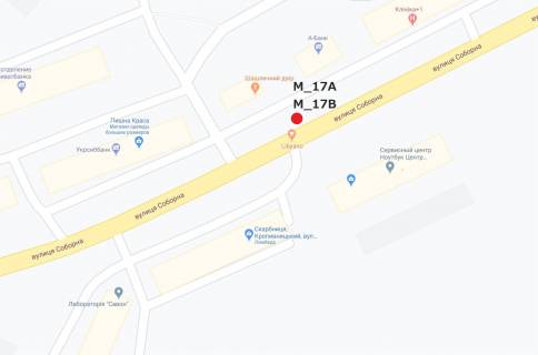 Білборд, Бігборд (Борд)  B у Кропивницький (Кіровоград), 3x6  ул. Соборная ( ТЦ "PlAZMA", кафе "Українські Страви) схема