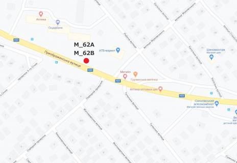 Білборд, Бігборд (Борд)  A у Кропивницький (Кіровоград), 3x6  вул. Преображенська - вул. Жуковського (супермаркет АТБ) схема