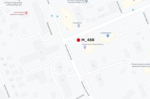 Билборд B в Кропивницкий (Кировоград) вул. Степняка Кравчинського (ринок) схема