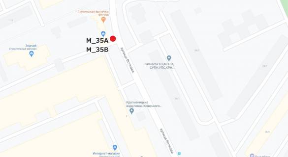 Билборд A в Кропивницкий (Кировоград) вул. Героїв-рятувальників (Волкова) 2 схема
