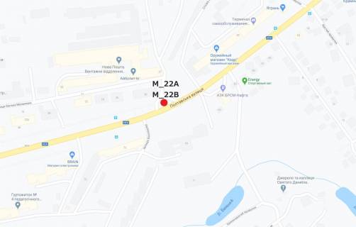 Билборд A в Кропивницкий (Кировоград), 3x6  вул. Полтавська (магазин "Brain") схема