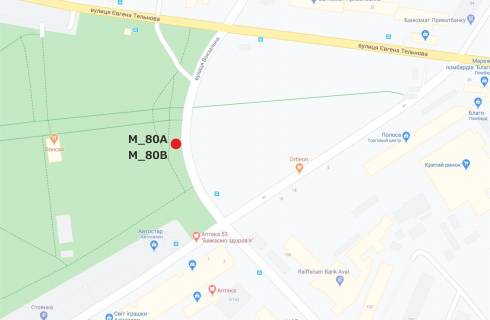 Билборд B в Кропивницкий (Кировоград), 3x6  ул. Яновского (вход в Дендропарк) схема