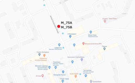 Билборд A в Кропивницкий (Кировоград) Незалежності вул. (Космонавта Попова) (супермаркет АТБ) схема