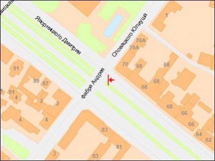 Скроллер A в Днепр (Днепропетровск), 3,14х2,32  Яворницького пр. - Фабра вул. - 218362 схема