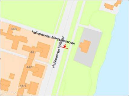 Билборд B в Днепр (Днепропетровск), 3,2х6,2  Набережна Перемоги вул., 44, з центру схема
