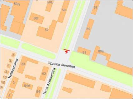 Призма Р/П в Днепр (Днепропетровск), 3х6  Поля пр. - Орлика пр., в центр, зправа - 218219 схема