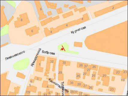 Скроллер A в Днепр (Днепропетровск), 3,14х2,32  Курчатова вул., 4 - Майдан Озерний (колишня Боброва) вул. - 218418 схема