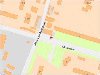 Призма A в Днепр (Днепропетровск), 3х6  Калинова вул., 76 - Образцова вул., з центру - 8430 схема