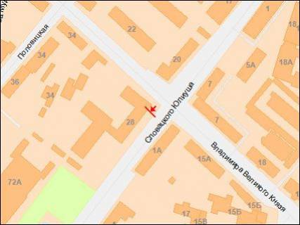 Призма A в Днепр (Днепропетровск), 3х6  Князя Володимира Великого вул. - Словацького Юліуша вул., в центр - 218177 схема