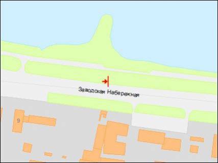 Билборд B в Днепр (Днепропетровск), 3х6  Заводська Набережна вул., меблевий комбінат "Прогрес" схема