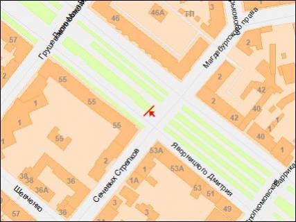 Бэклайт A в Днепр (Днепропетровск), 3,14х2,32  Яворницького пр. - Січових стрільців вул. схема