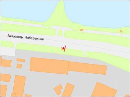 Білборд, Бігборд (Борд)  A у Дніпро (Дніпропетровськ), 3х6  Заводська Набережна вул., Меблевий комбінат "Прогрес", в центр схема