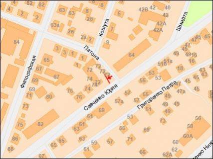 Билборд A в Днепр (Днепропетровск), 3х6  Савченко Юрія вул., 72, з центру схема