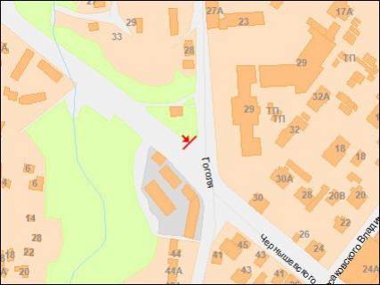 Билборд B в Днепр (Днепропетровск), 3х6  Чернишевського вул., 29 - Гоголя вул. схема