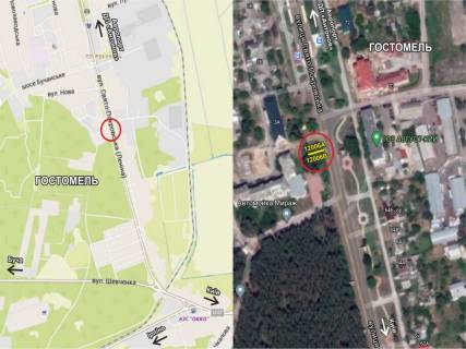 Білборд, Бігборд (Борд)  B у Гостомелі, 3х6  Гостомель, вул.Свято-Покровська (біля автомийки) схема