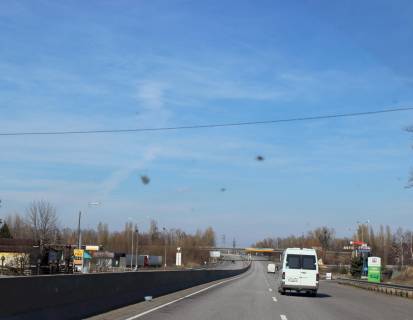 Нестандарт A у Київських трасах, 2х16  М-05 Одеська тр.44+450 км (Гарант) км від КПП. Десятий від Києва - Транспортна розвязка, поворот на с. Васильків, м. Фастів, Гот.-рест. комплекс Мисливець, АЗС ANP, в напрямку Києва Фото 1